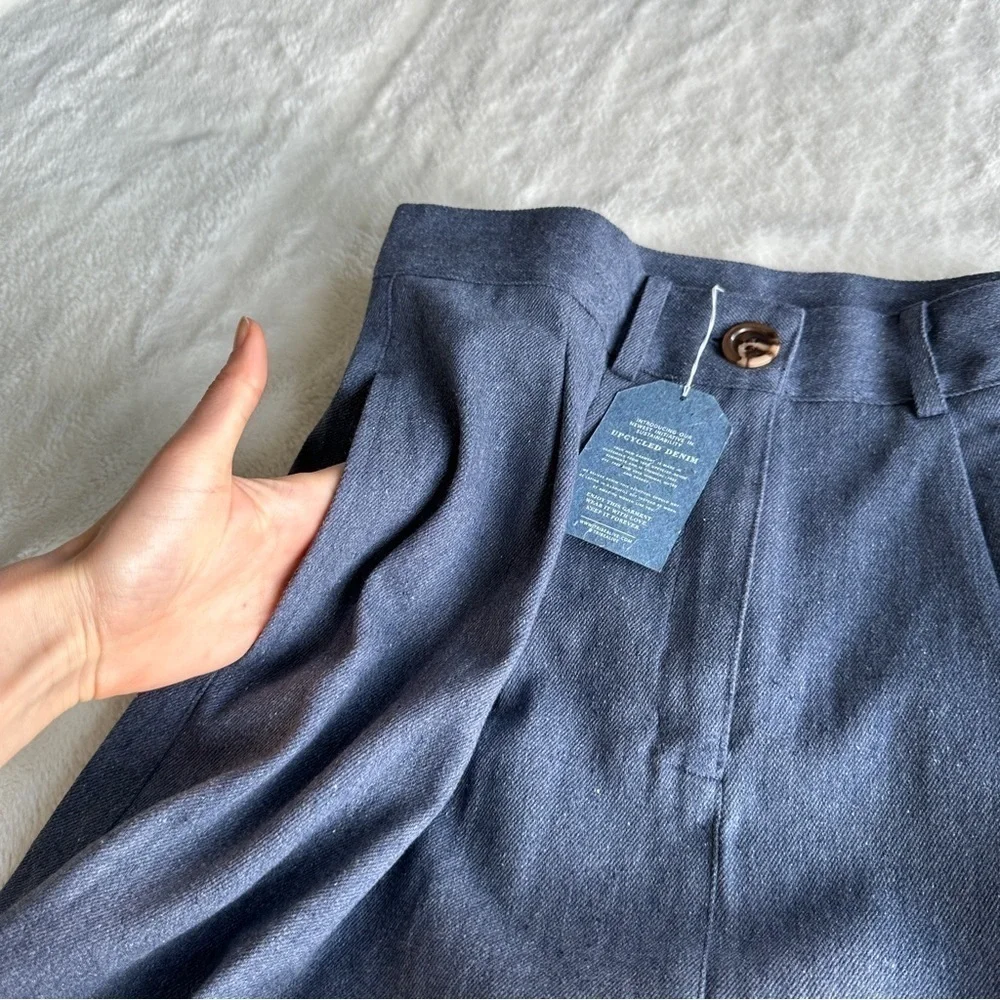 💥SALE💥 Tribe Alive NWT Madewell Pleated Blue Denim Midi Skirt L